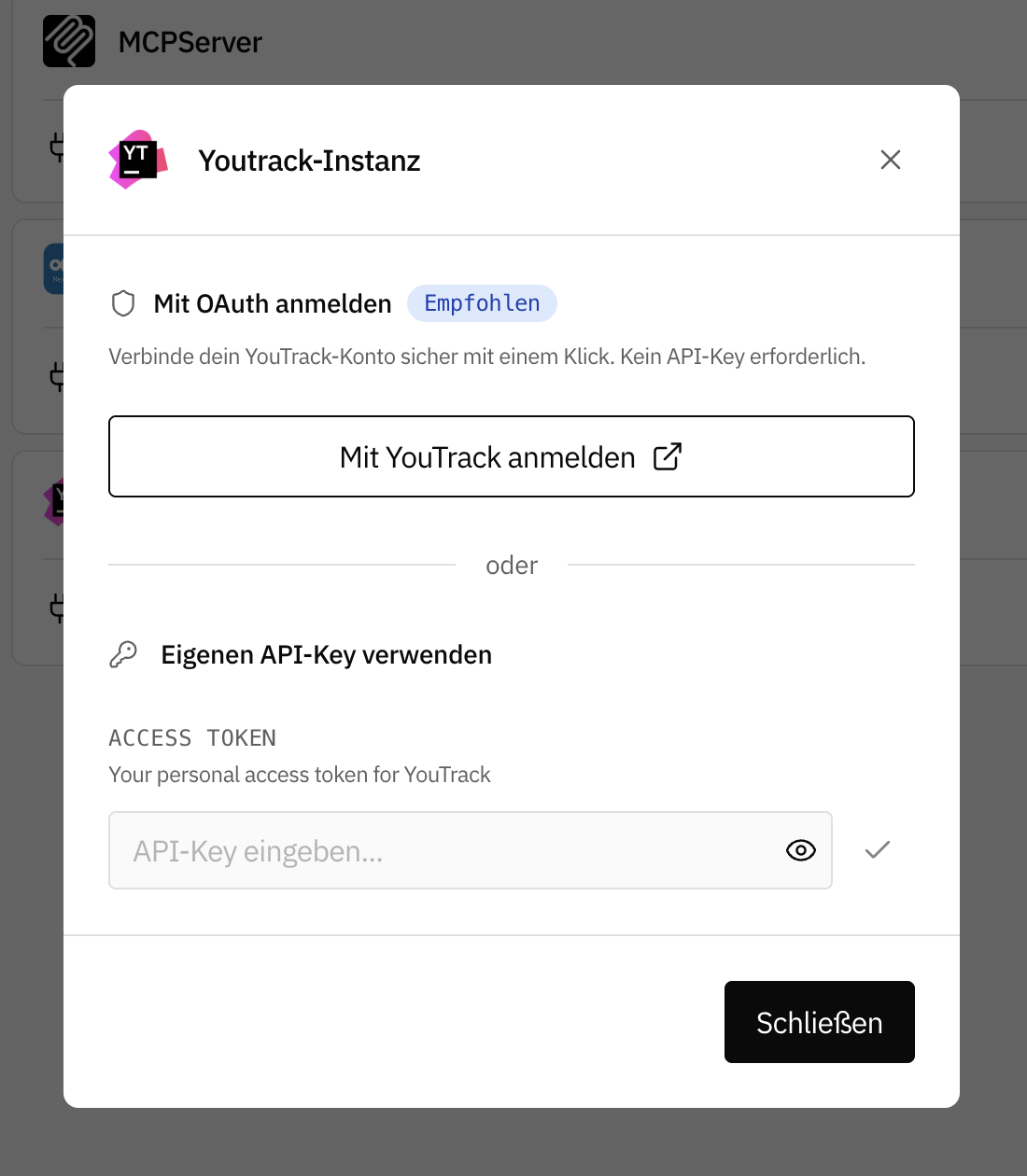 Verbindungsdialog